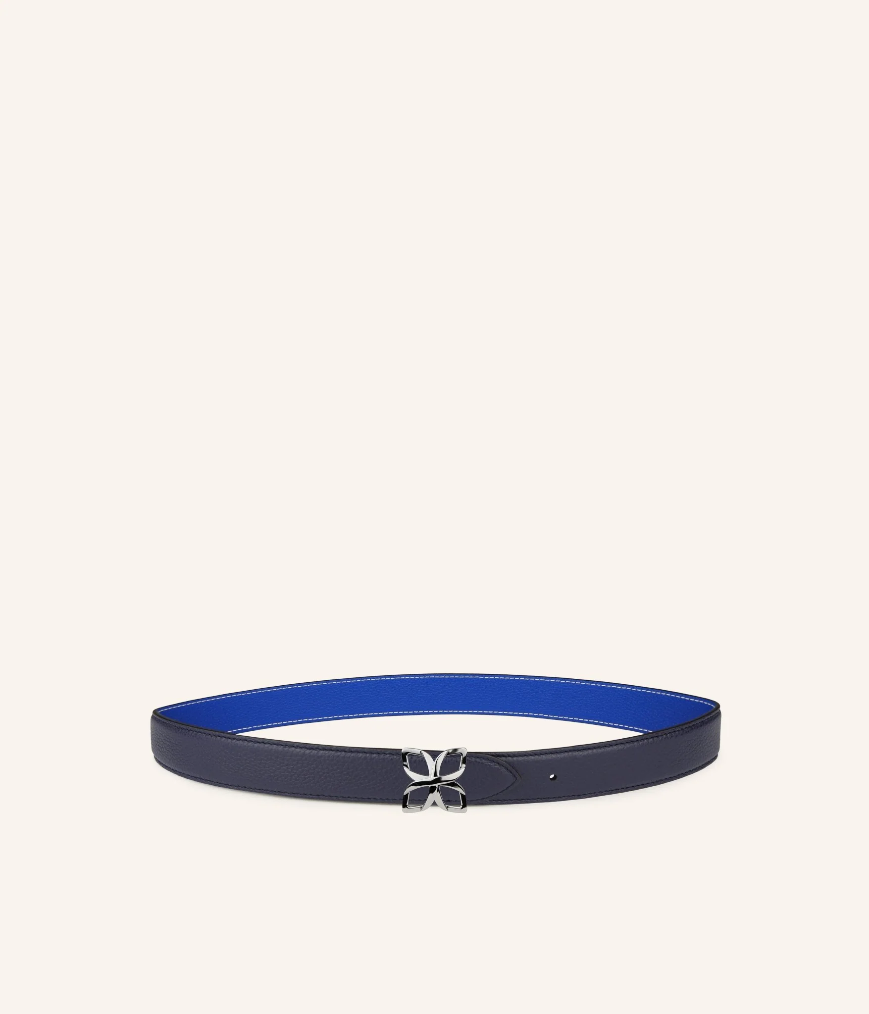 Ceinture Hortensia Argenté 25mm | Bleu Marine Bleu Cobalt