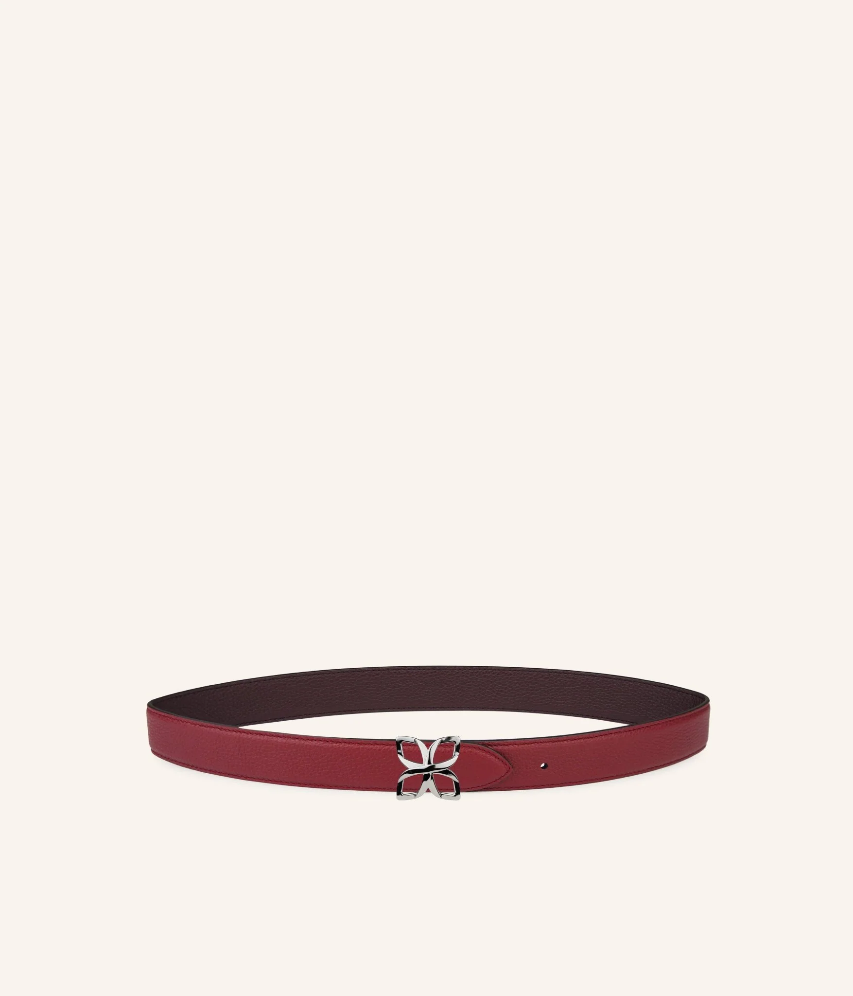 Ceinture Hortensia Argenté 25mm | Bordeaux Prune
