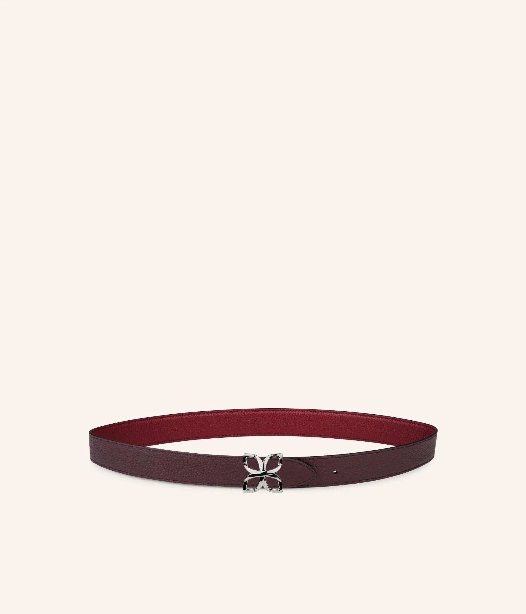 Ceinture Hortensia Argenté 25mm | Bordeaux Prune - Image 2