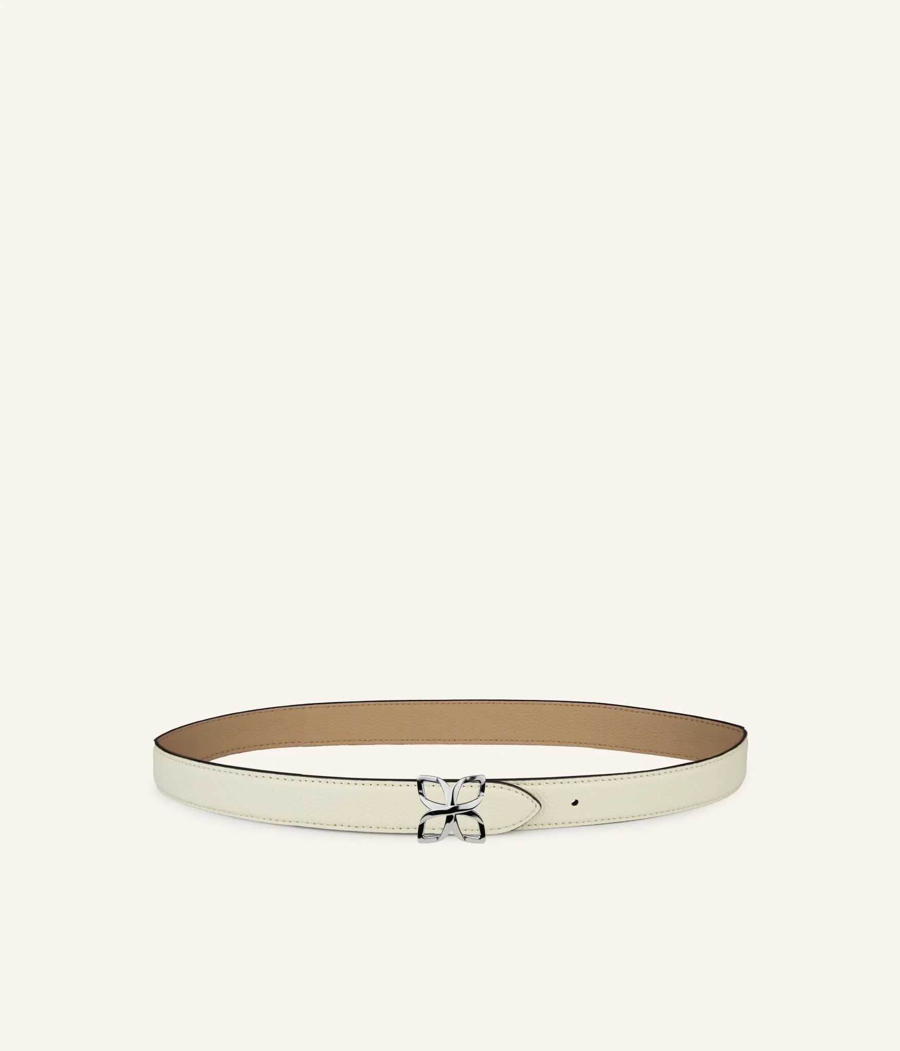 Ceinture Hortensia Argenté 25mm | Crème Sable
