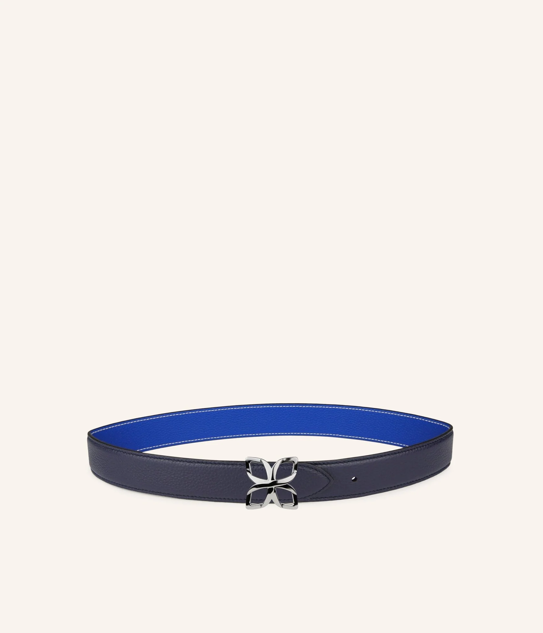 Ceinture Hortensia Argenté 33mm | Bleu Marine Bleu Cobalt