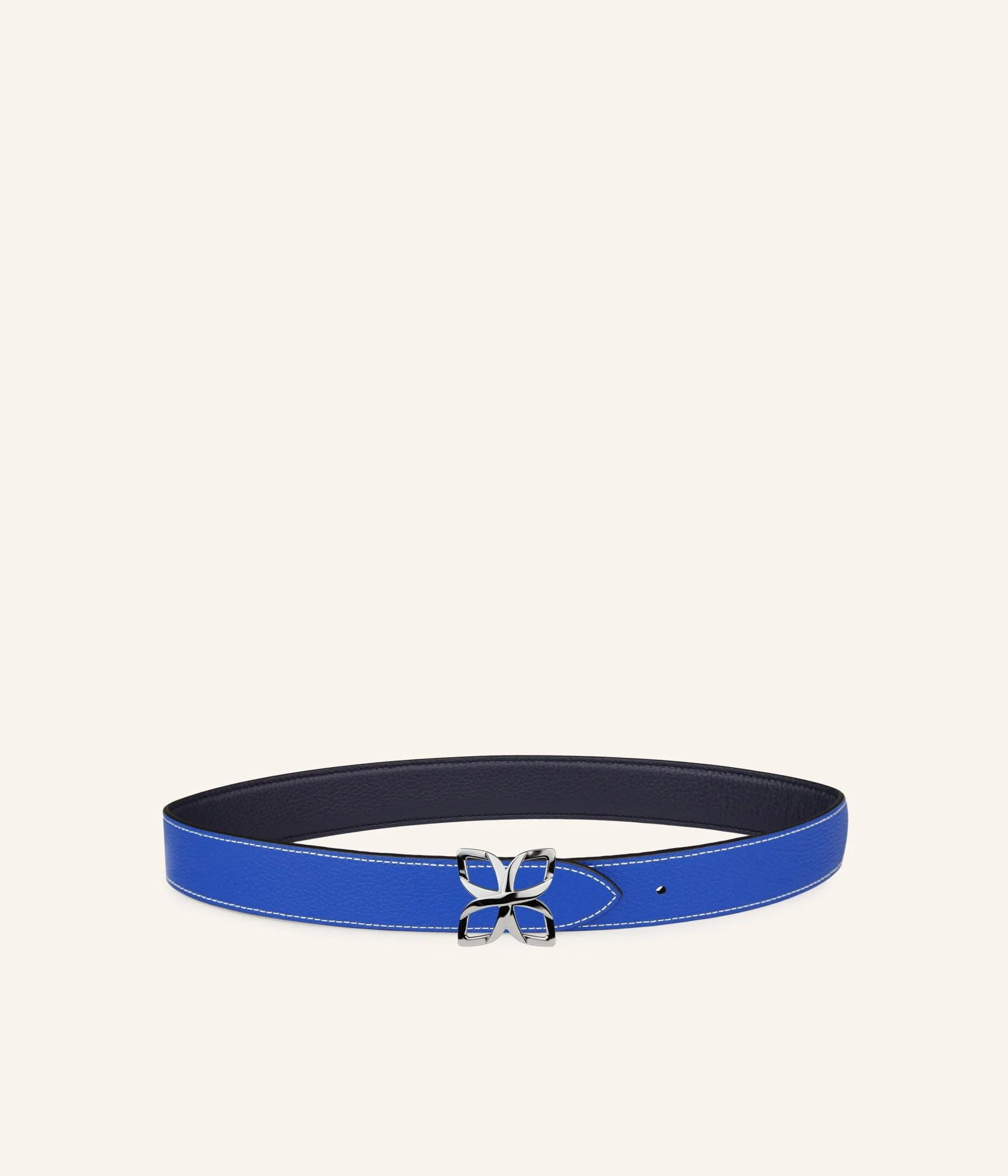 Ceinture Hortensia Argenté 33mm | Bleu Marine Bleu Cobalt - Image 2