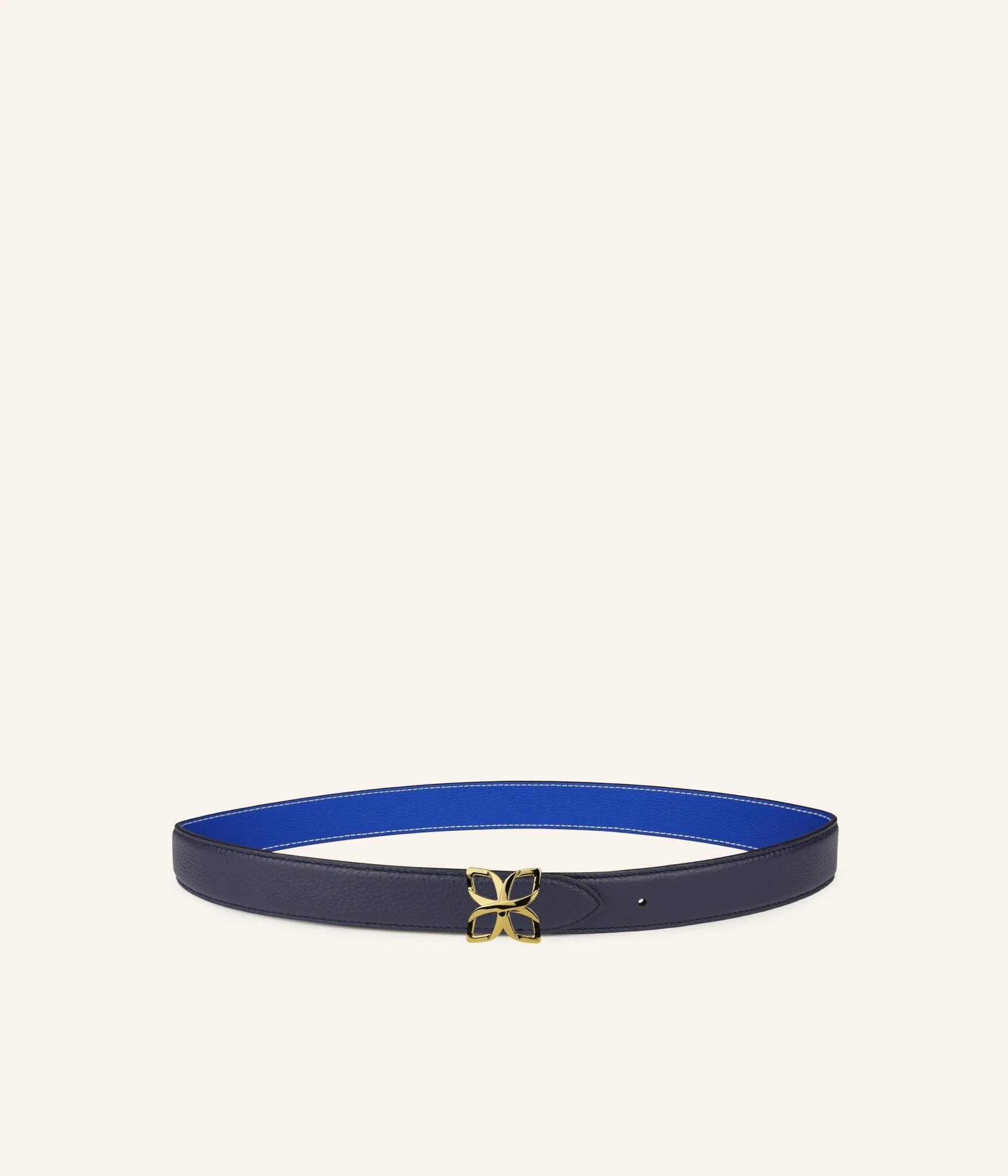 Ceinture Hortensia Doré 25mm | Bleu Marine Bleu Cobalt