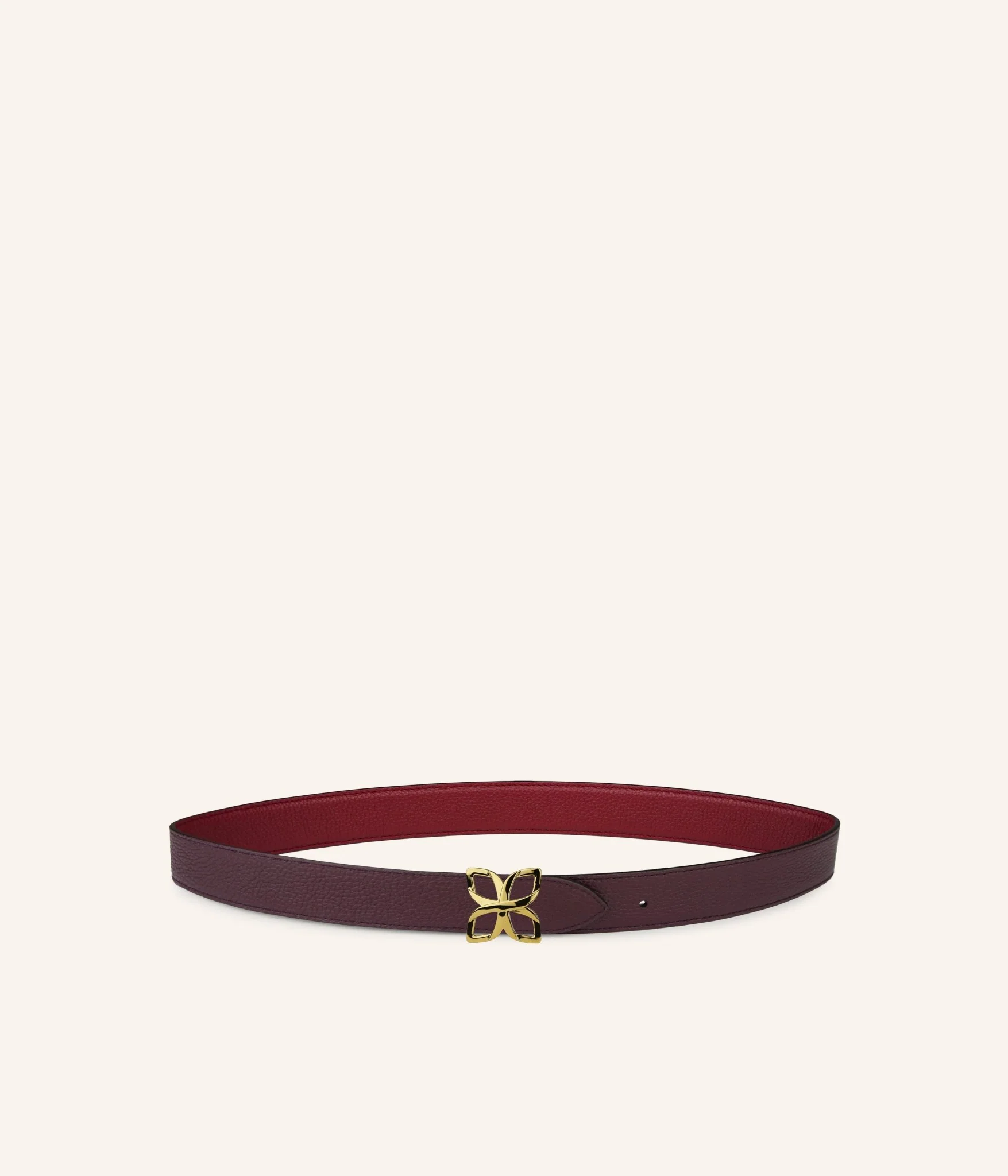 Ceinture Hortensia Doré 25mm | Bordeaux Prune - Image 2
