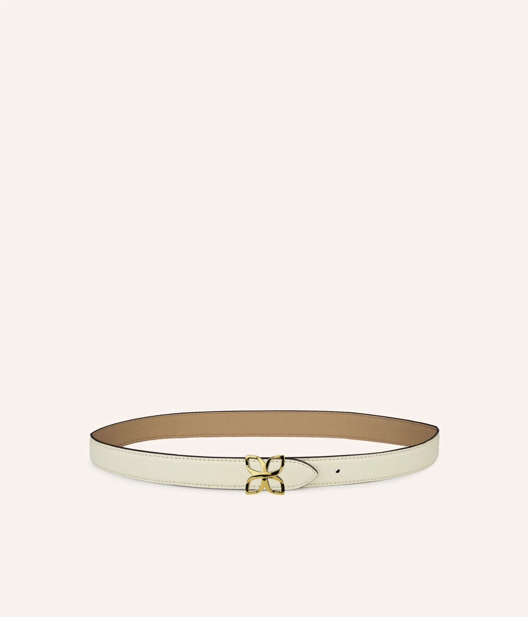 Ceinture Hortensia Doré 25mm | Crème Sable