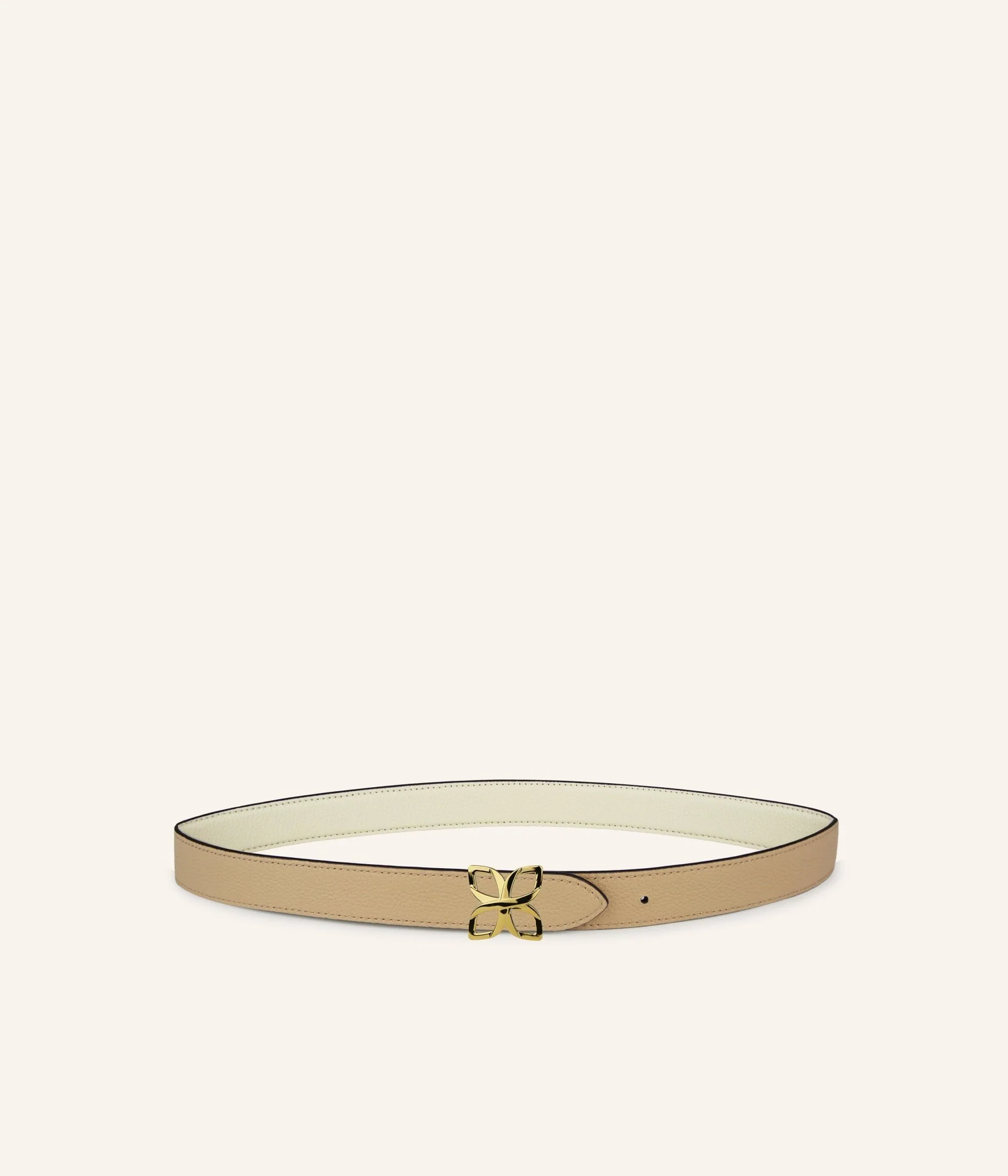 Ceinture Hortensia Doré 25mm | Crème Sable - Image 2