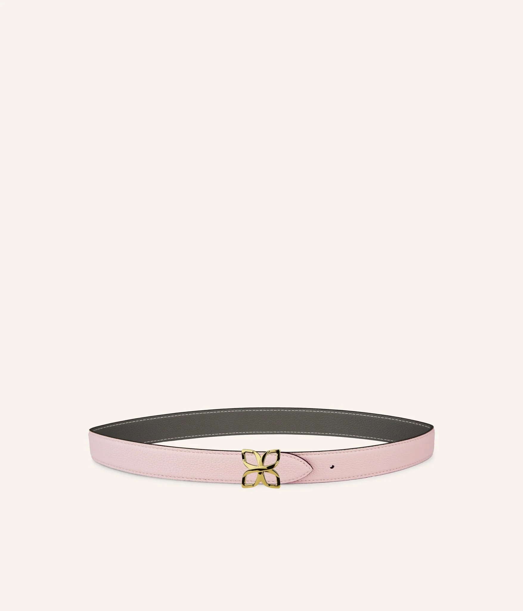 Ceinture Hortensia Doré 25mm | Rose Ballet Gris Ciment