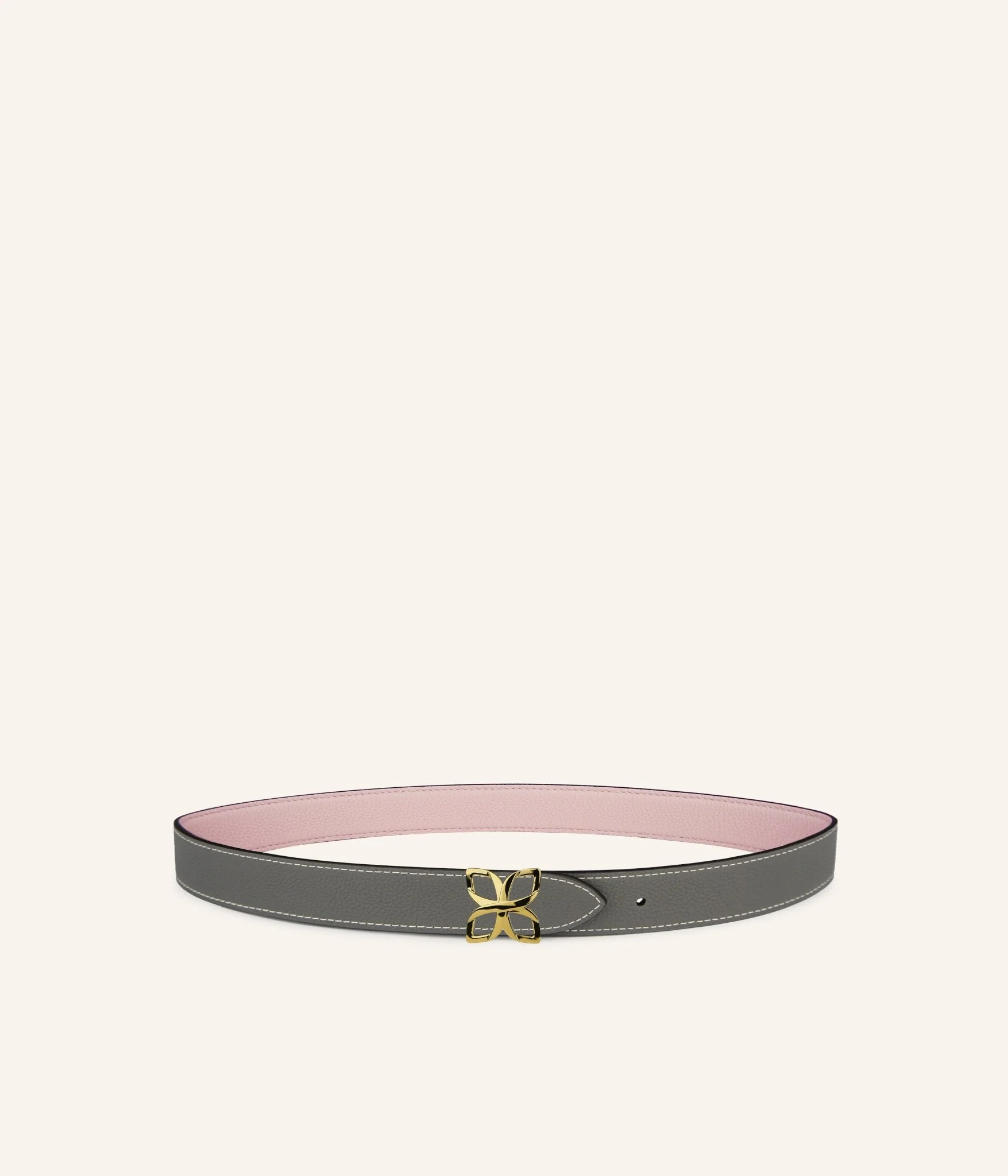 Ceinture Hortensia Doré 25mm | Rose Ballet Gris Ciment - Image 2