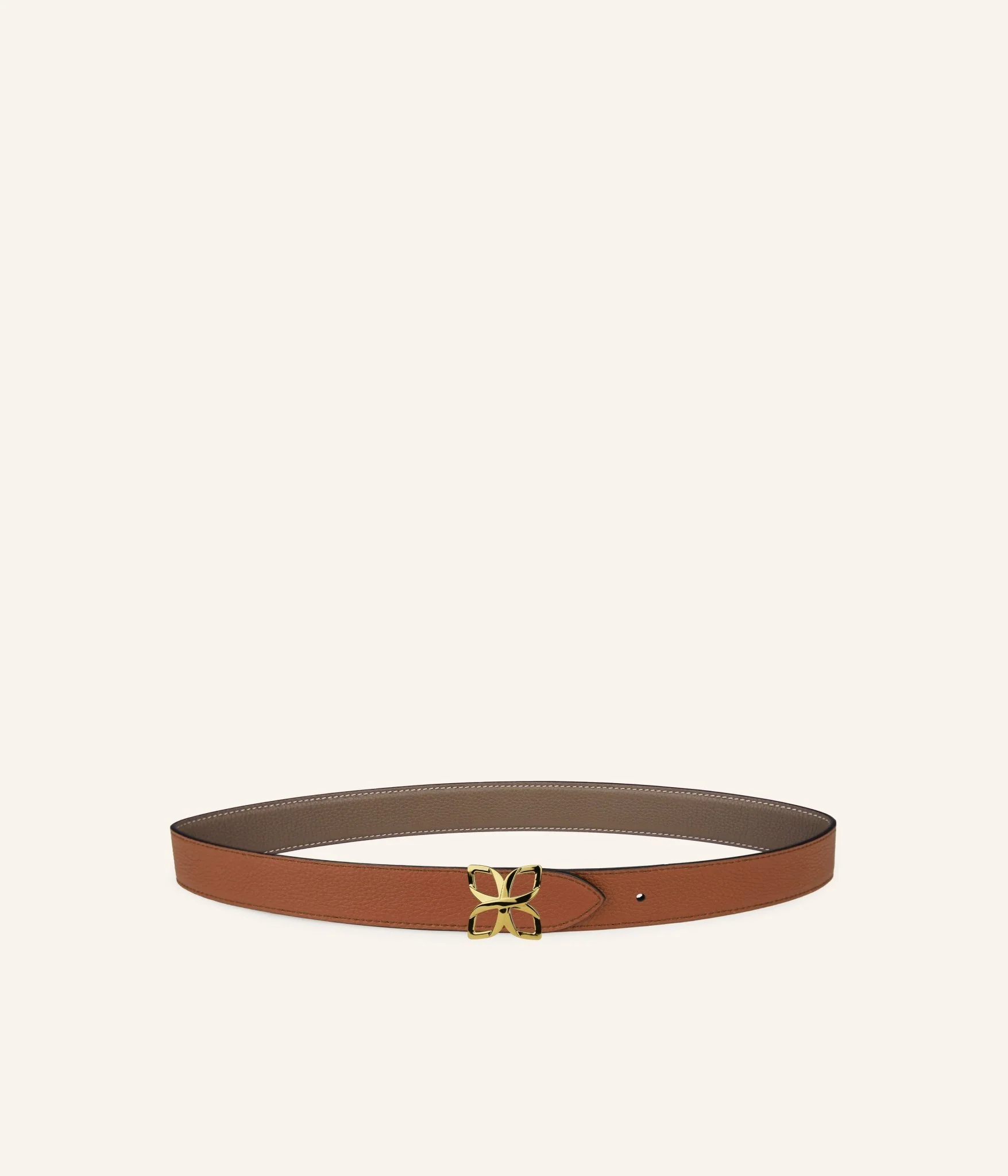 Ceinture Hortensia Doré 25mm | Taupe Marron - Image 5
