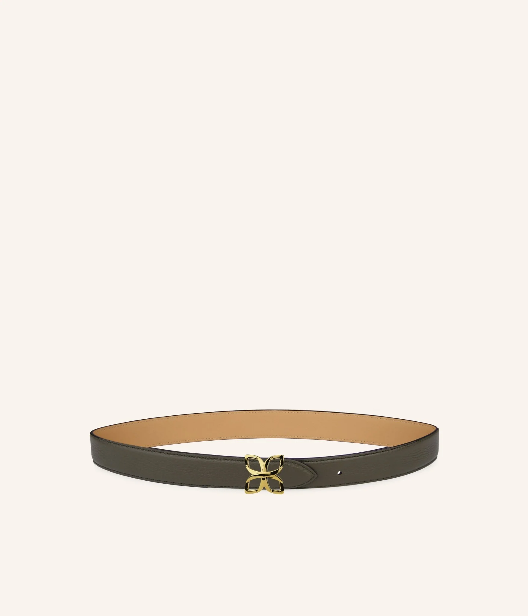 Ceinture Hortensia Doré 25mm | Vert Olive Cookie