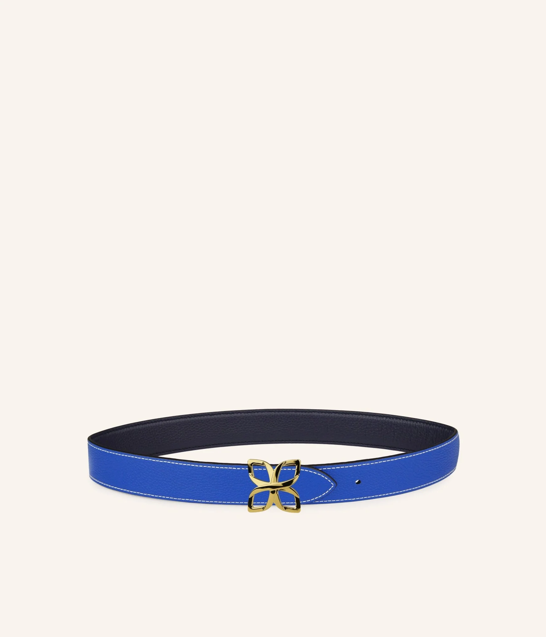 Ceinture Hortensia Doré 33mm | Bleu Marine Bleu Cobalt - Image 4