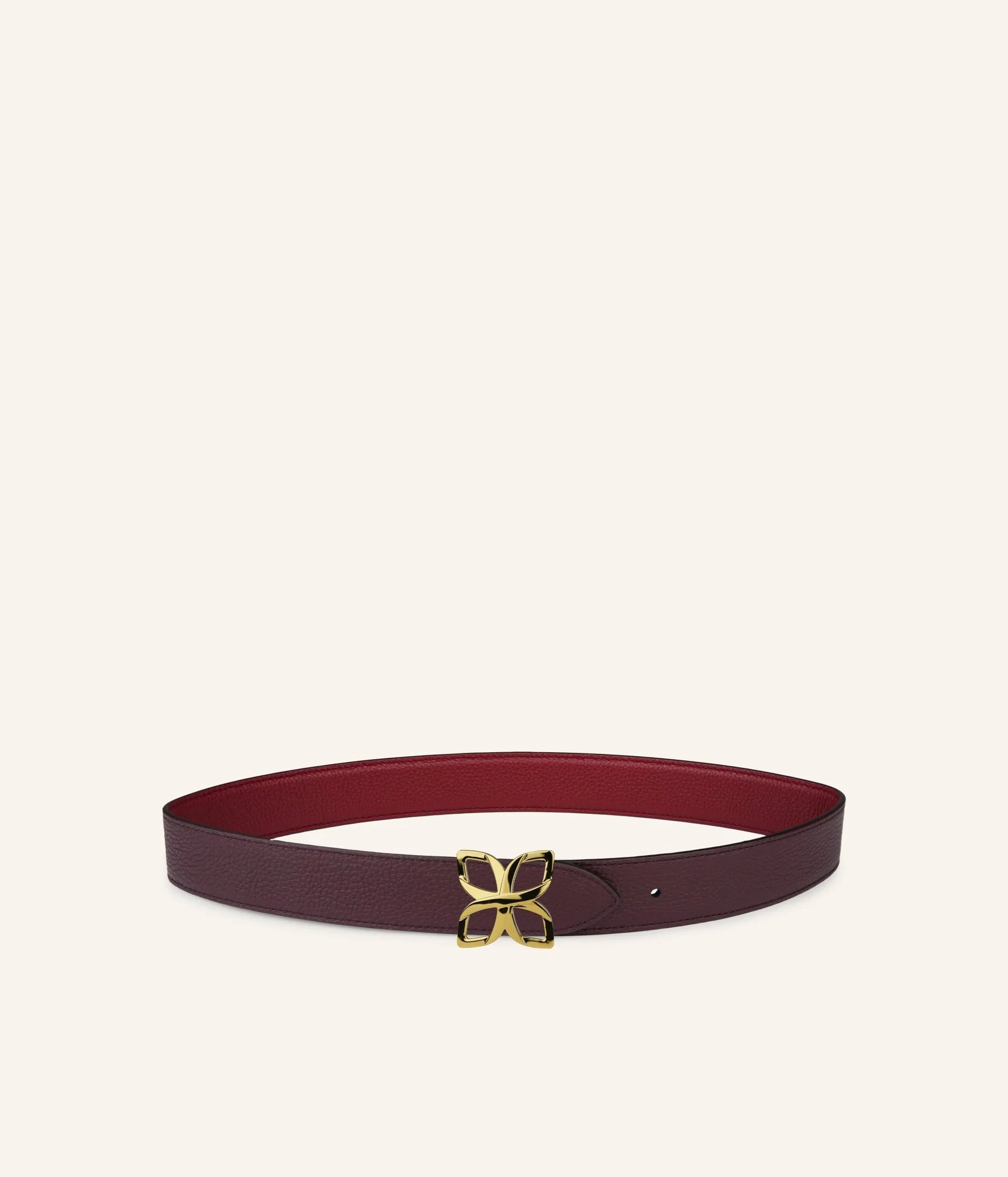 Ceinture Hortensia Doré 33mm | Bordeaux Prune - Image 4