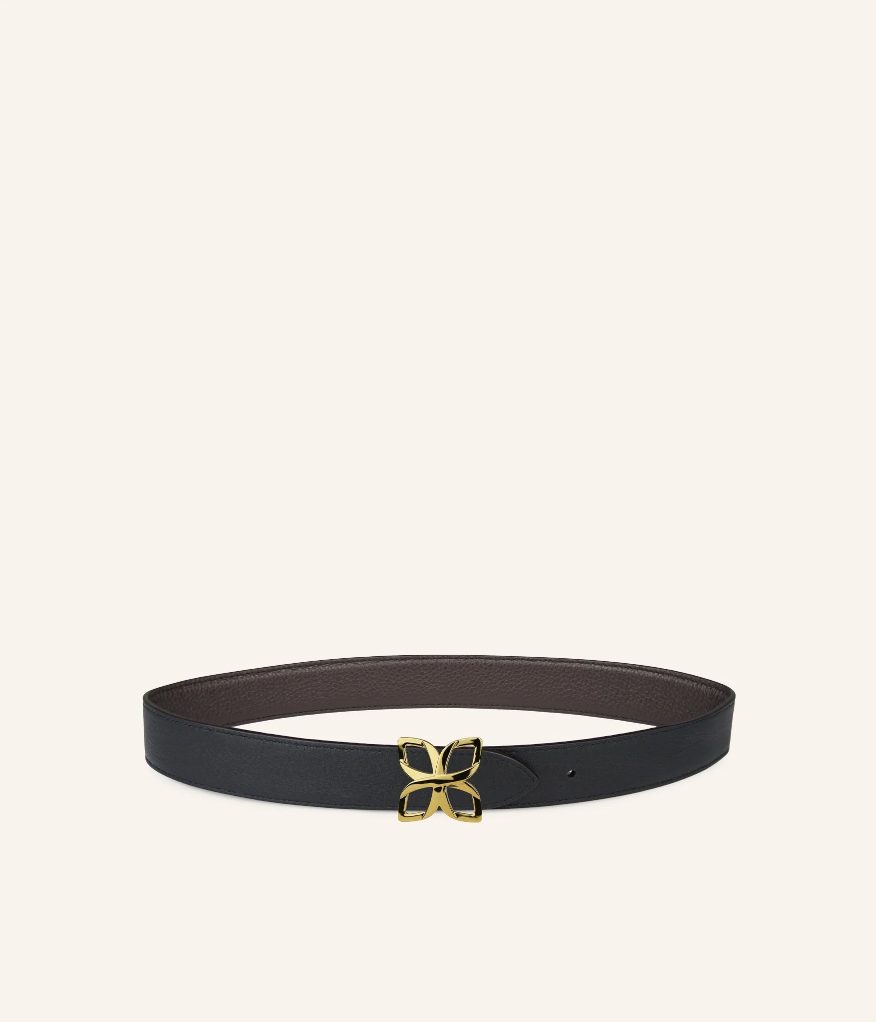Ceinture Hortensia Doré 33mm | Espresso Noir Lisse - Image 3